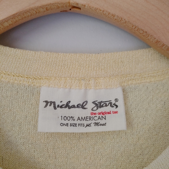 Michael Stars Shine Fallon Tee Short Sleeve Top One Size Yellow - Picture 15 of 16